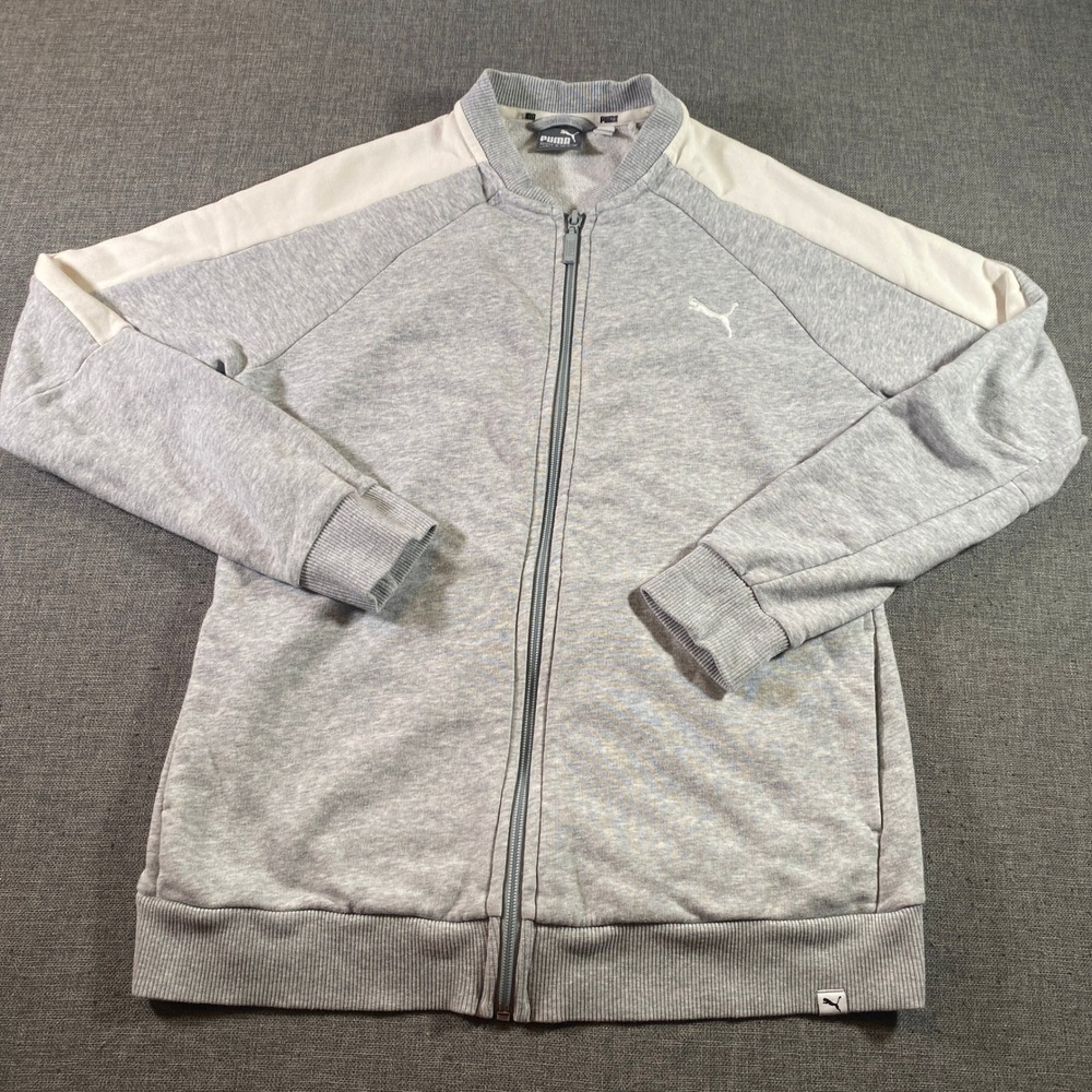 Puma Women's‎ Track Jacket Gray Full Zip Long Sleeve Size L